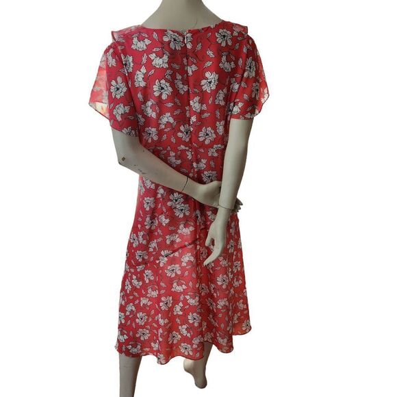 Roz & Ali Dress Floral Midi Short Flutter Sleeves - Picture 5 of 10